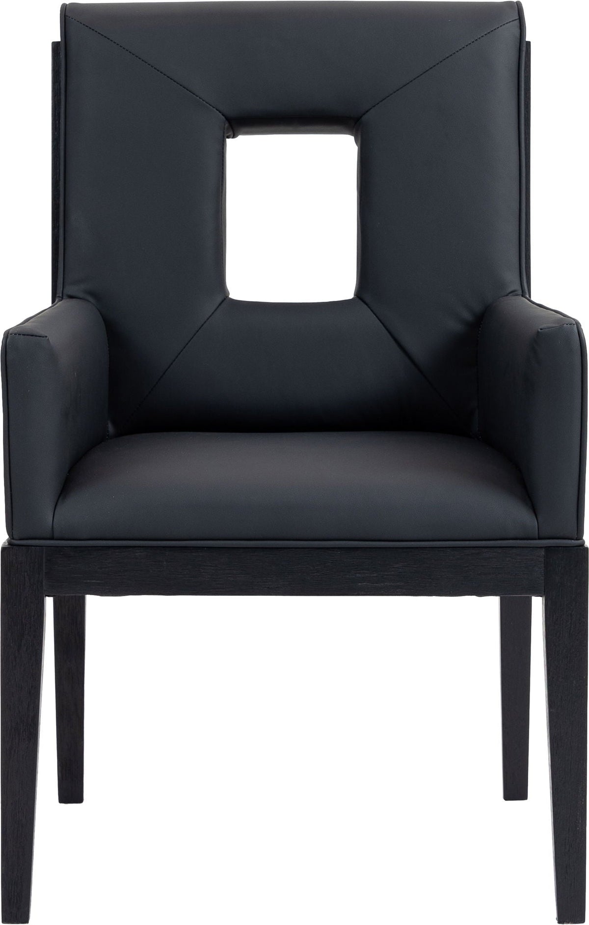 Gwendolyn - Faux Leather Dining Arm Chair with Black Frame