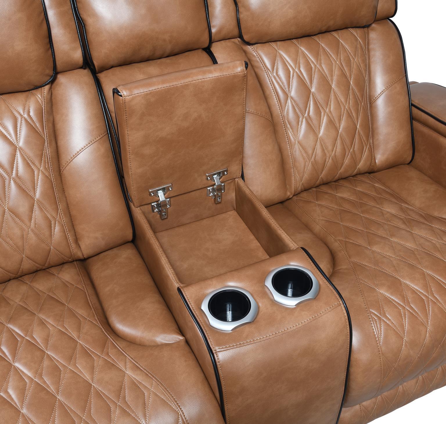 U72 Brown Power Reclining Loveseat — 75 in. wide