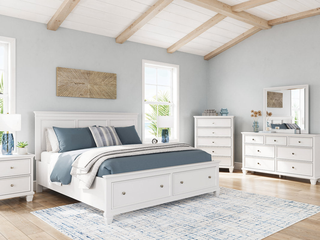 Ashley B680 White 5PC Bedroom Set — Storage Footboard