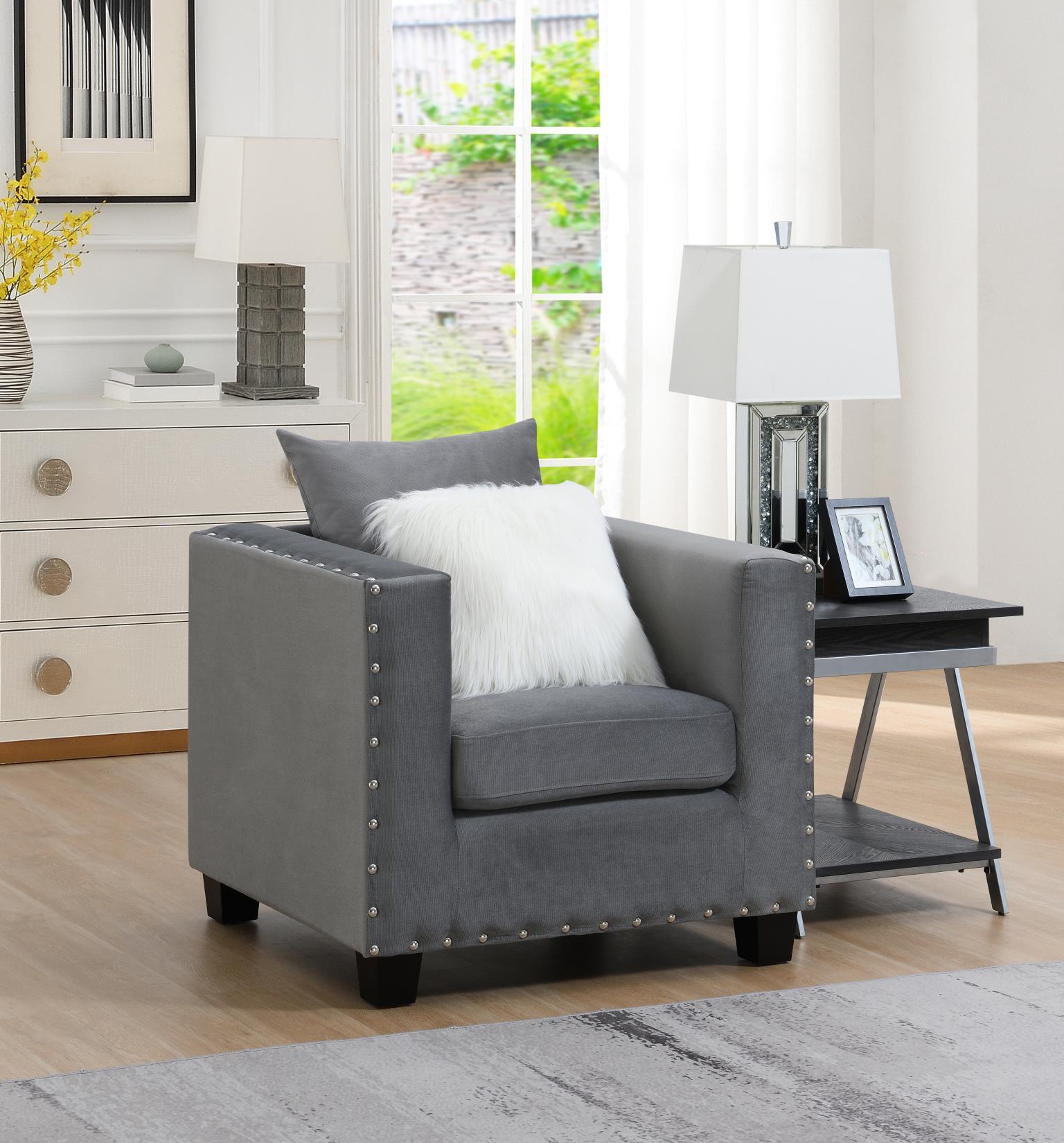 U513 Shimmer Silver Sofa — 84-Inch Wide