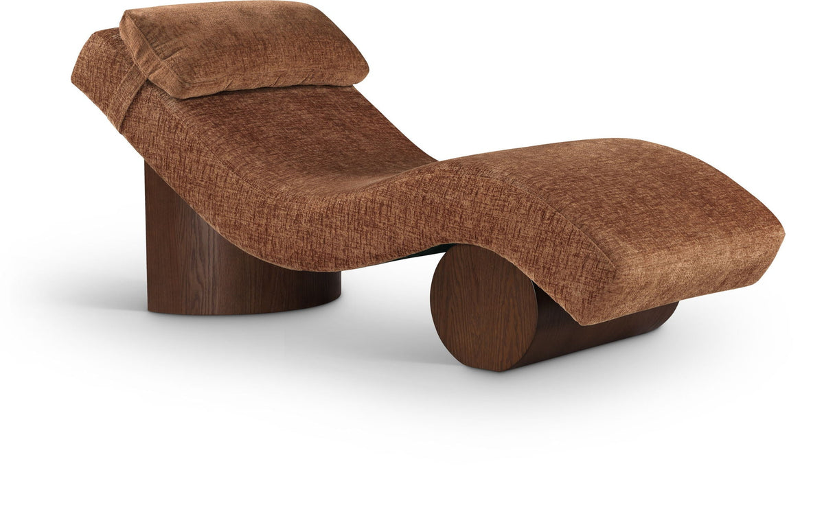 Marcella - Chaise Lounge with Walnut Base