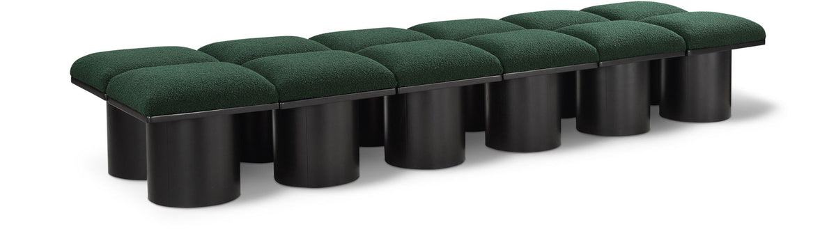 Pavilion Modular Bench 12-Piece Bench, 108"W x 31"D — Green / Black Base
