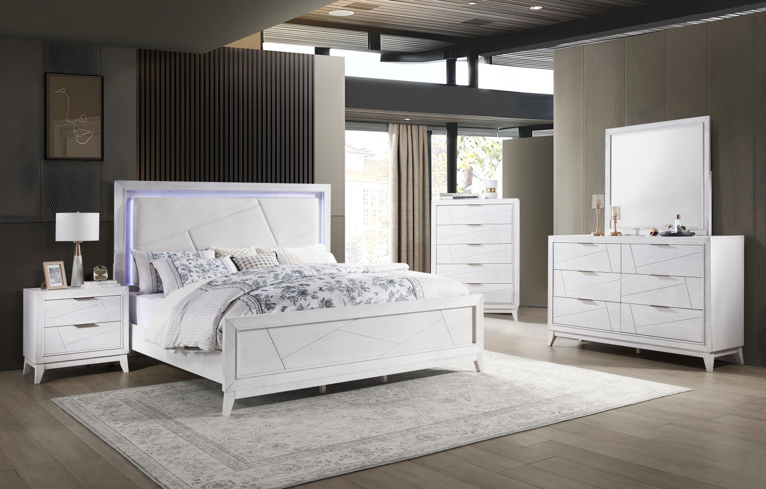 B242 Antique White Dresser — 62 in. wide