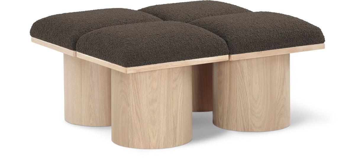 Pavilion Modular Bench 4-Piece Bench, 36"W x 31"D — Brown / Natural Base