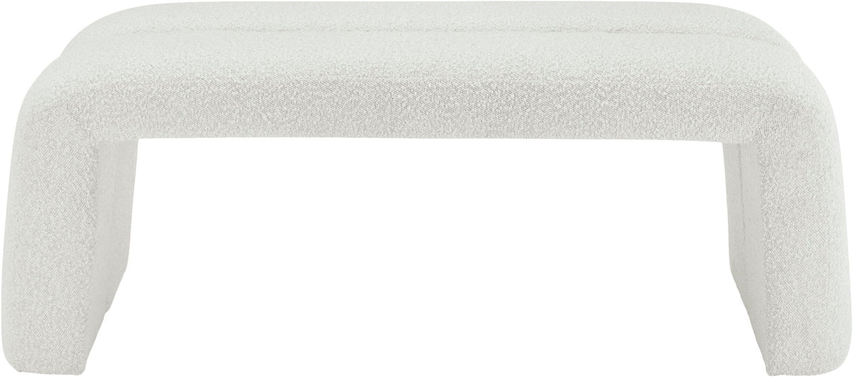 Arc Channel-Tufted Bench — Mint, White or Cream