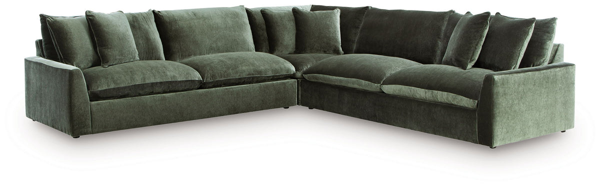 Carriage View Jade Sectional — 3-Piece Sofa Sectional, Wedge