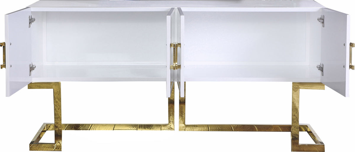 Beth - Lacquer Sideboard — Chrome or Gold Legs - Legs