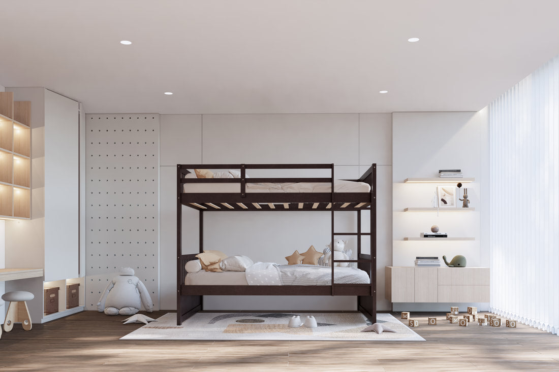 BB10 Espresso Twin/Twin Bunk Bed — Solid Wood