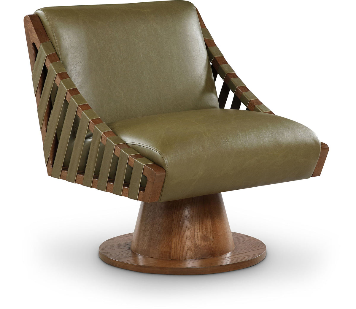 Millwin - Swivel Accent Chair with Brown Base