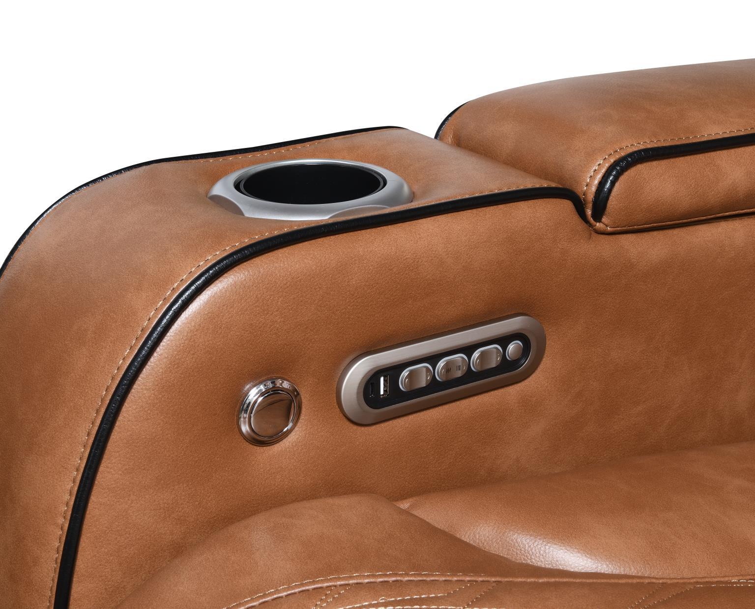 U72 Brown Power Reclining Chair — 38 in. wide