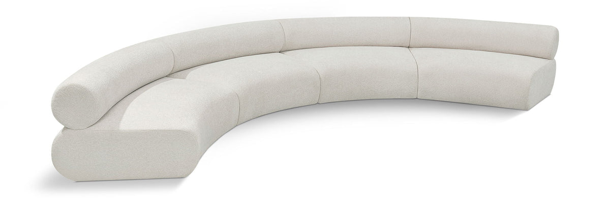 Bale Chenille Modular Sectional — 4-Piece U-Shaped Sofa — Cream