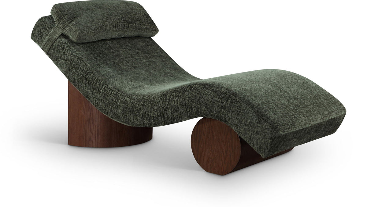 Marcella - Chaise Lounge with Walnut Base