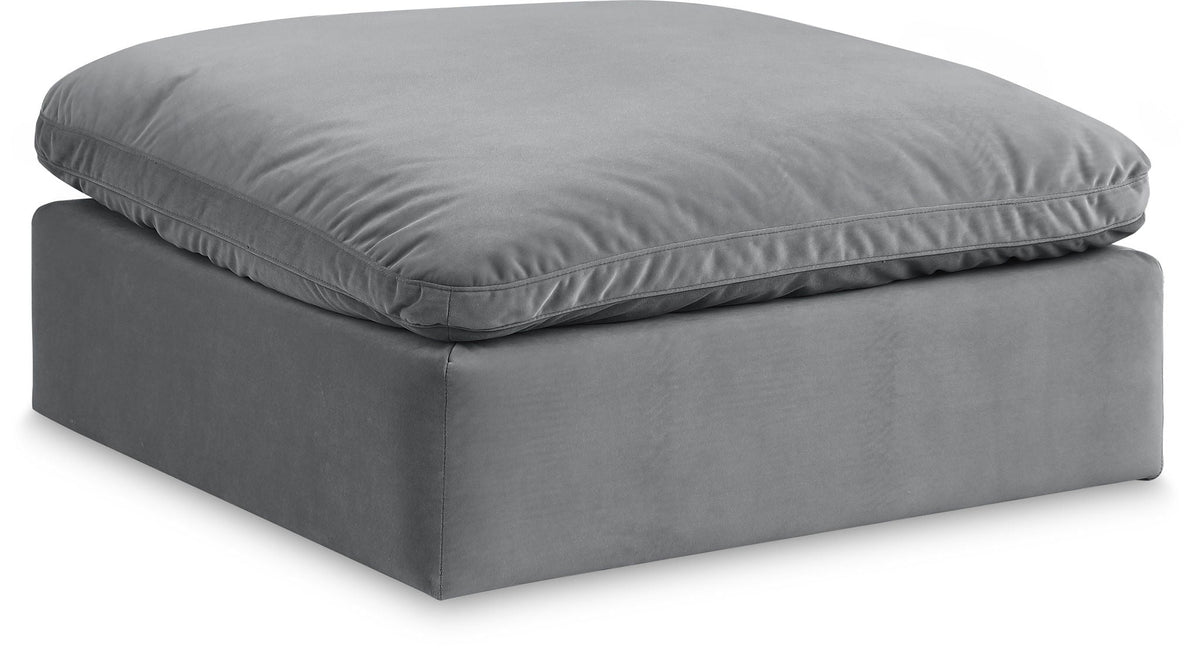 Comfy Velvet Modular Sectional — Ottoman — Grey