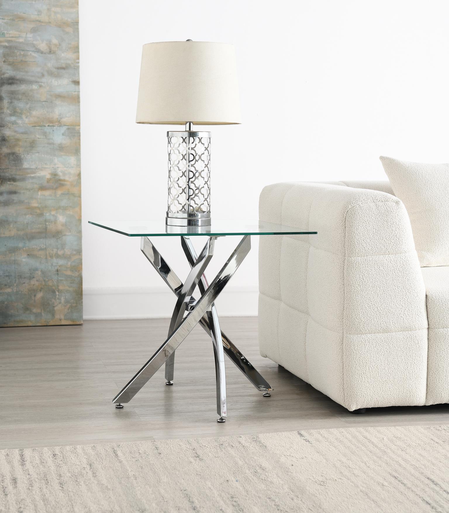 T240 Gray Chrome Table Set (Set of 3)