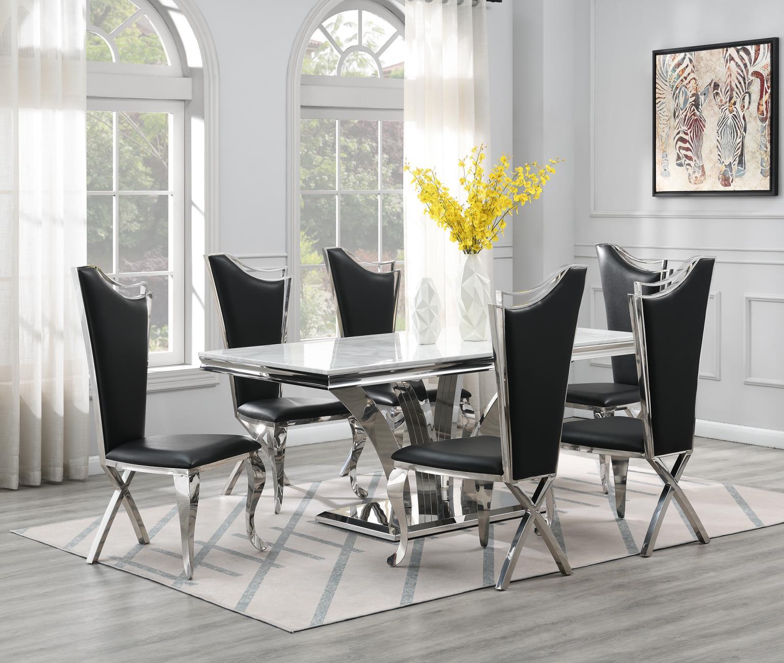 G-083-T-WHITE White Marble Dining Table