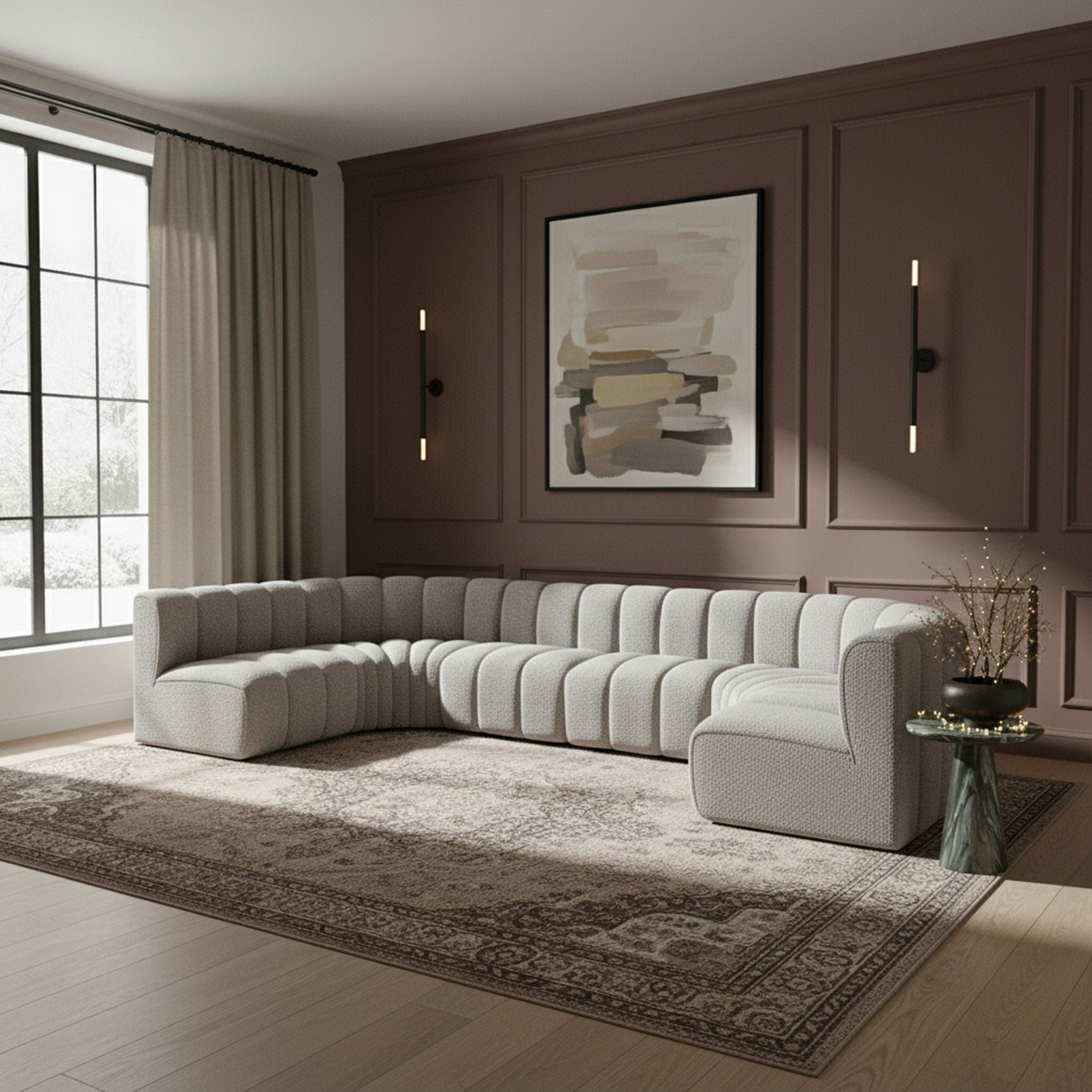Arc - Boucle Fabric 8 Piece Modular Sofa
