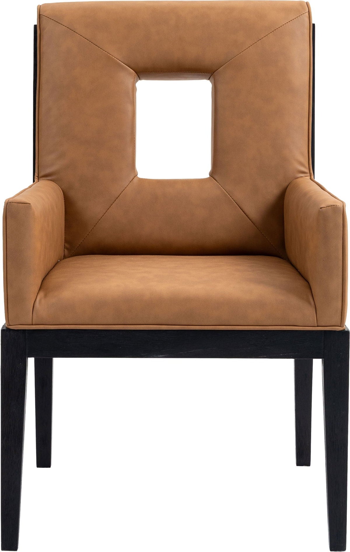 Gwendolyn - Faux Leather Dining Arm Chair with Black Frame