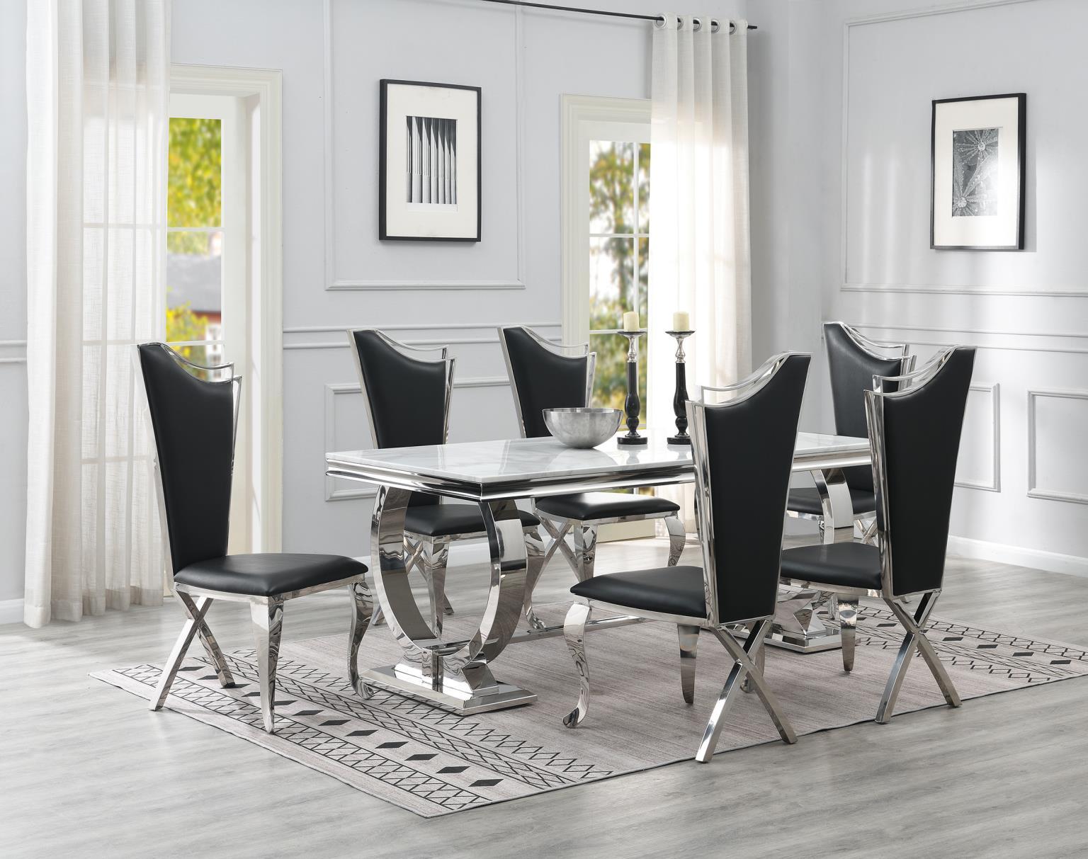 G-082-T-WHITE White Marble Dining Table