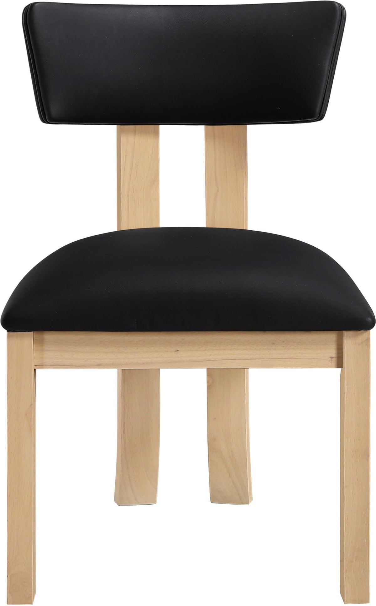 Lavrin Vegan Leather Dining Side Chair (Set of 2) with Natural Base