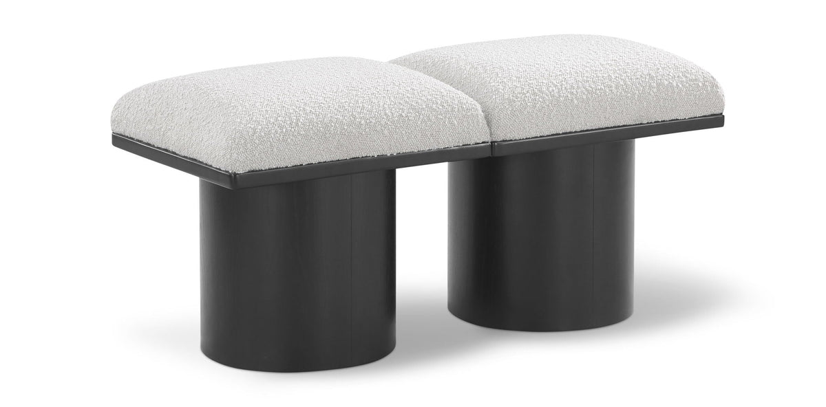 Pavilion Modular Bench 2-Piece Bench, 36"W x 15.5"D — Cream / Black Base