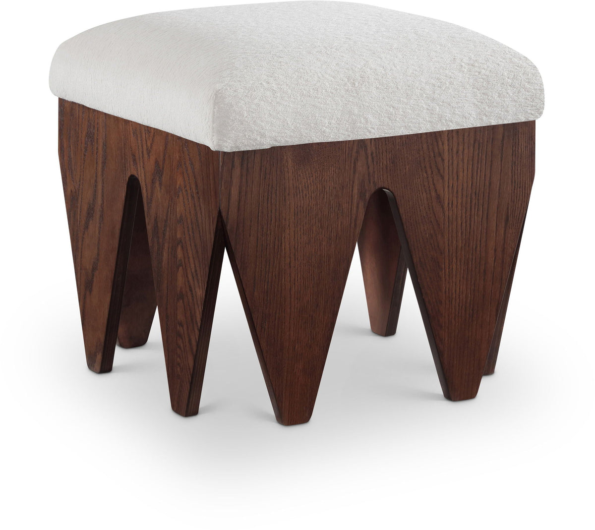 Altair - Fabric Bench with Dark Brown Base