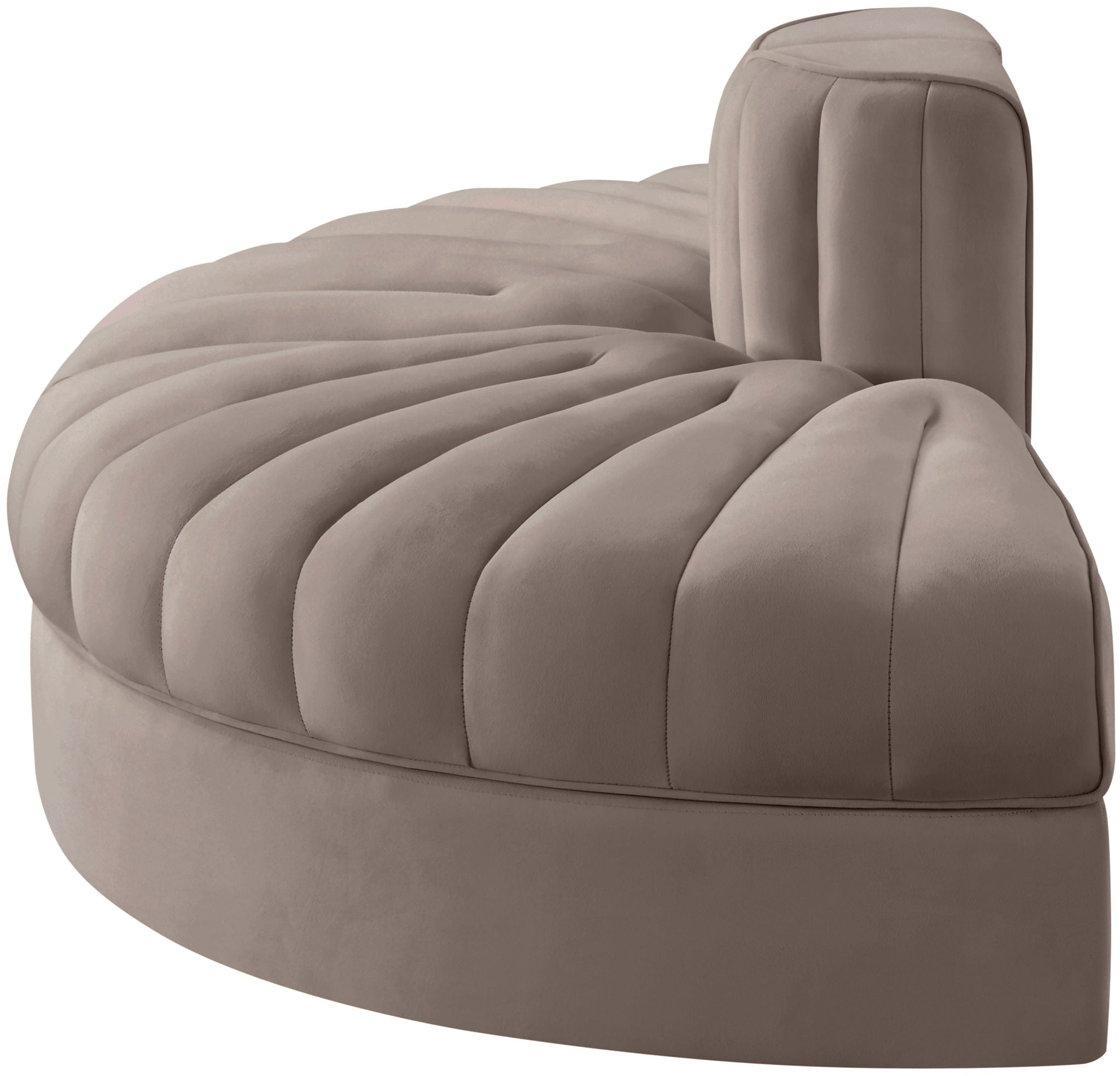 Rummi - Velvet Performance Fabric Upholstered 2 Piece Rounded Modular Loveseat