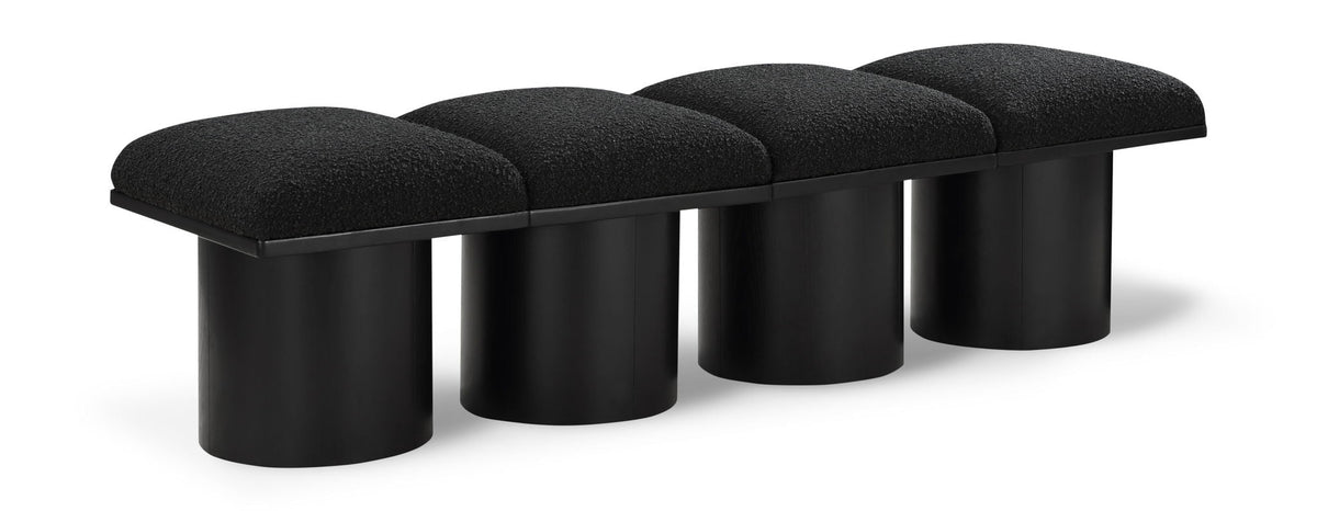 Pavilion Modular Bench 4-Piece Bench, 62"W x 18"D — Black / Black Base