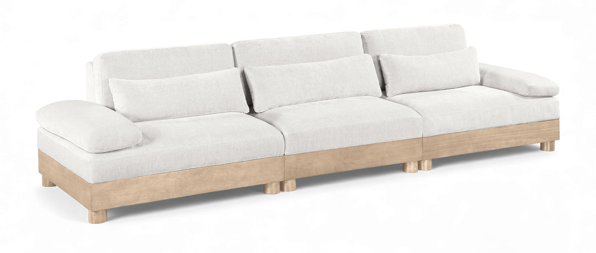 Turin Chenille Modular Sectional — 3-Piece Sofa (135.5" Wide) — Cream