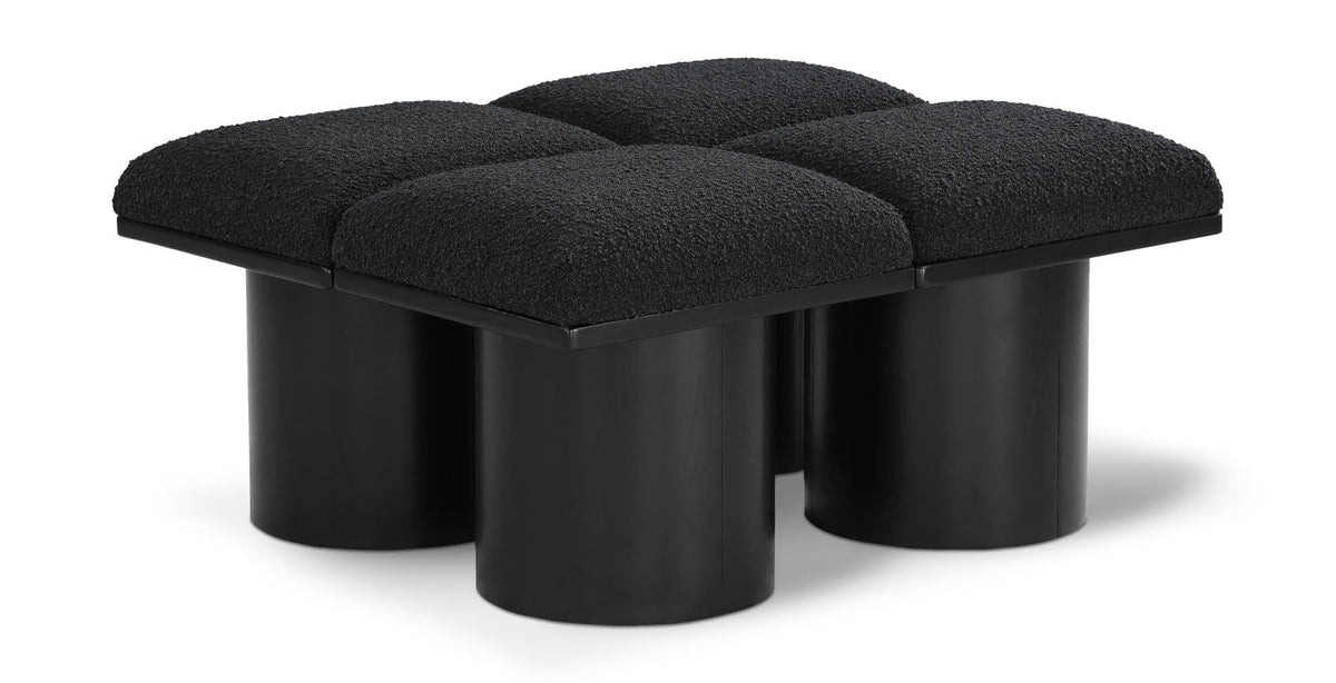 Pavilion Modular Bench 4-Piece Bench, 36"W x 31"D — Black / Black Base
