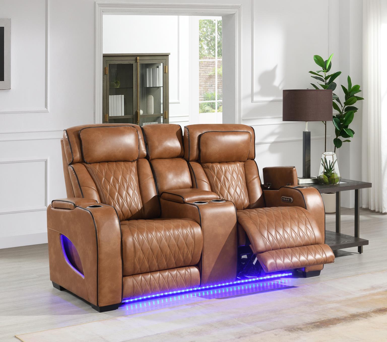 U72 Brown Power Reclining Sofa — 86 in. wide