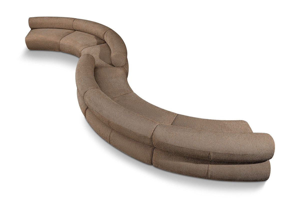Bale Chenille Modular Sectional — 6-Piece Sofa — Brown
