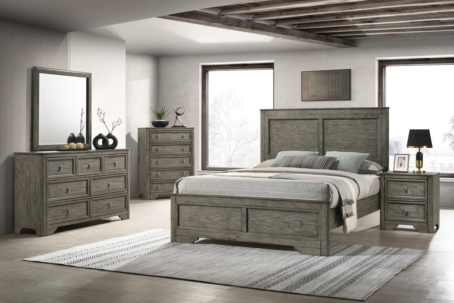 B316 Antique Gray Nightstand — 24-Inch Wide