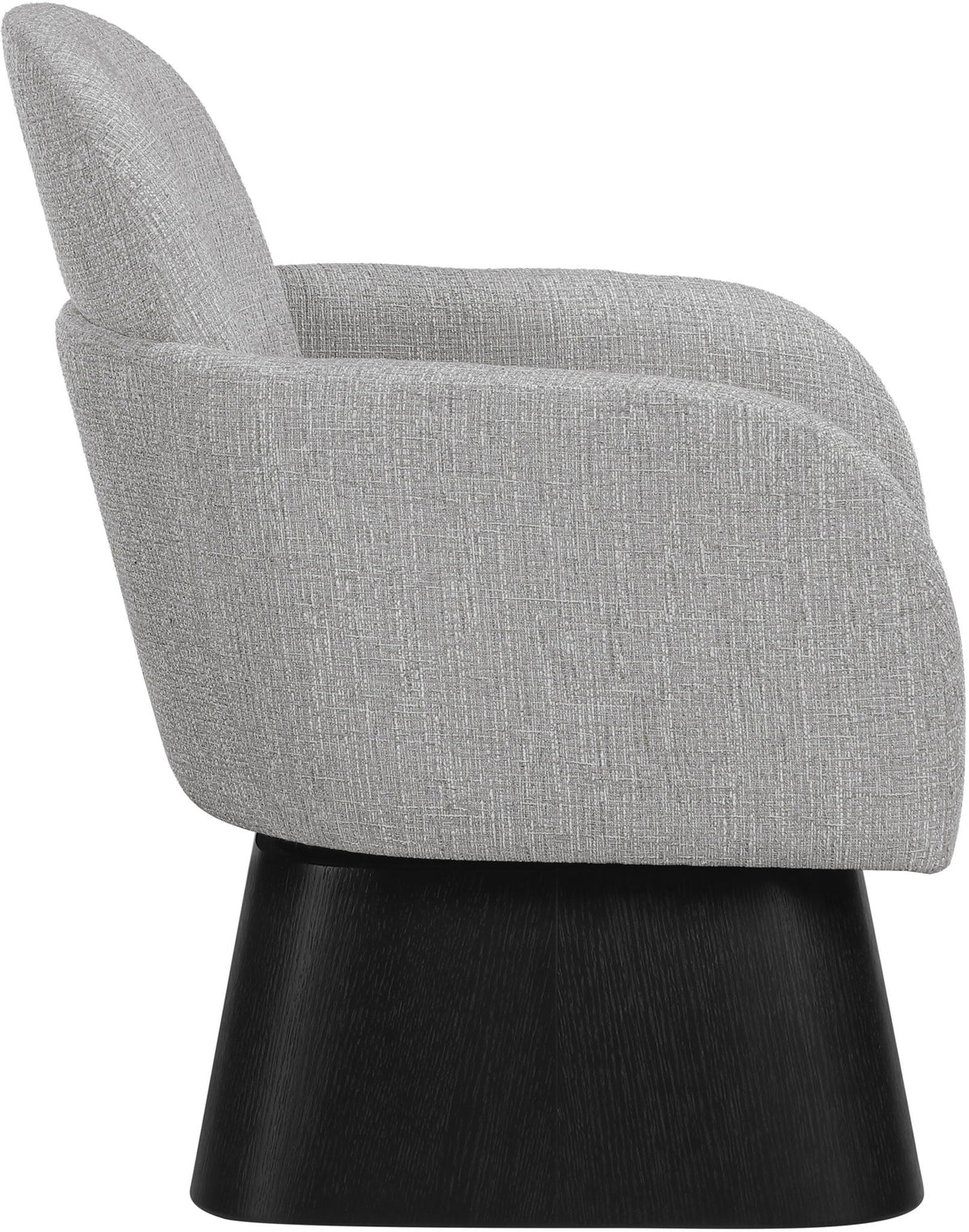 Marlowe - Linen Textured Fabric Upholstered Swivel Accent Chair with Black Base