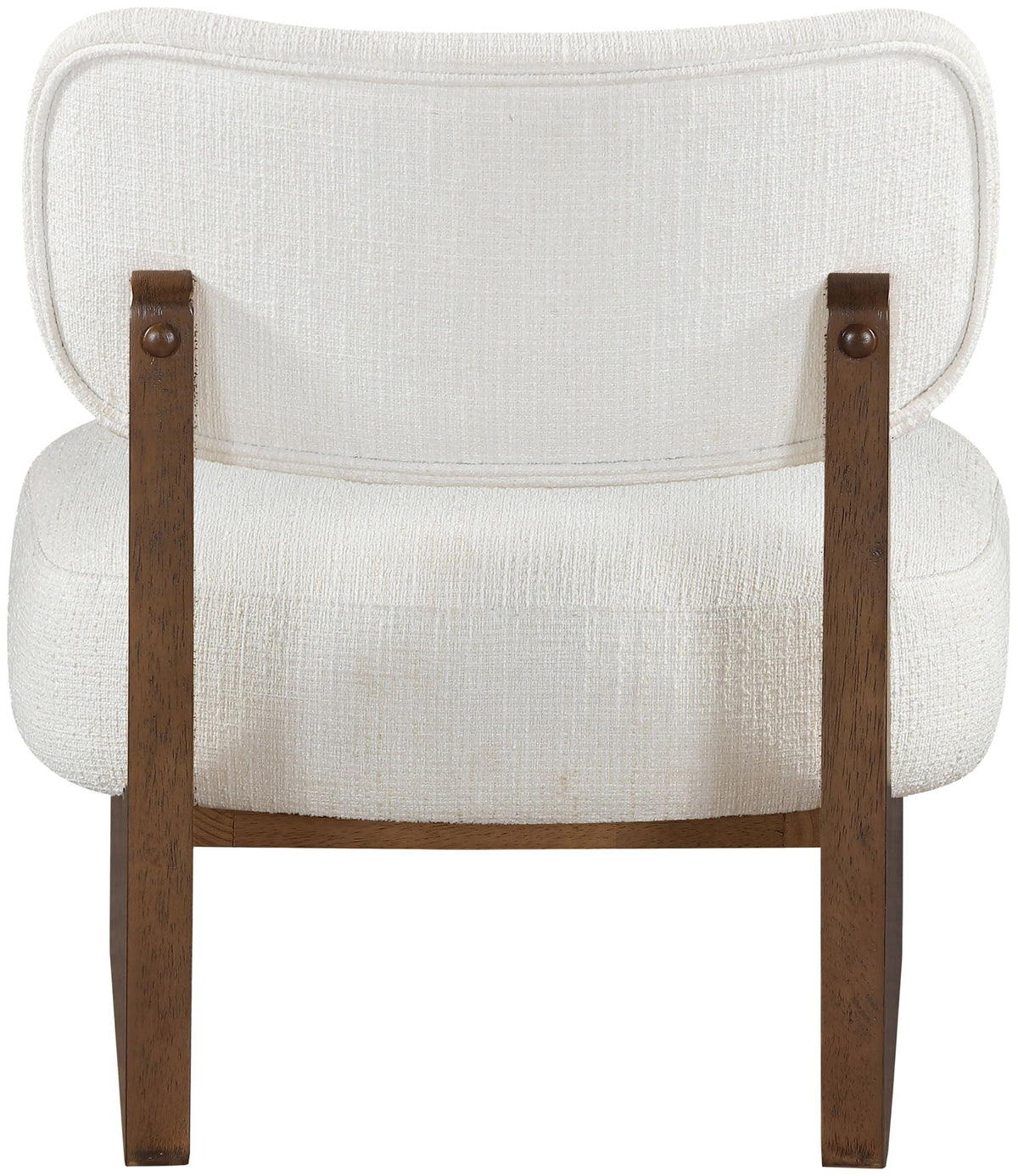 Vetra - Linen Textured Fabric Upholstered Accent Chair with Brown Base