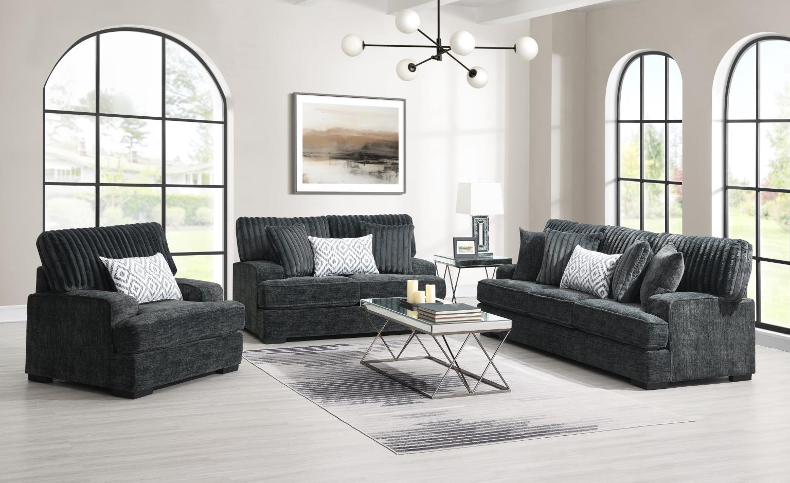 U271 Charcoal Sofa — 92-Inch Wide