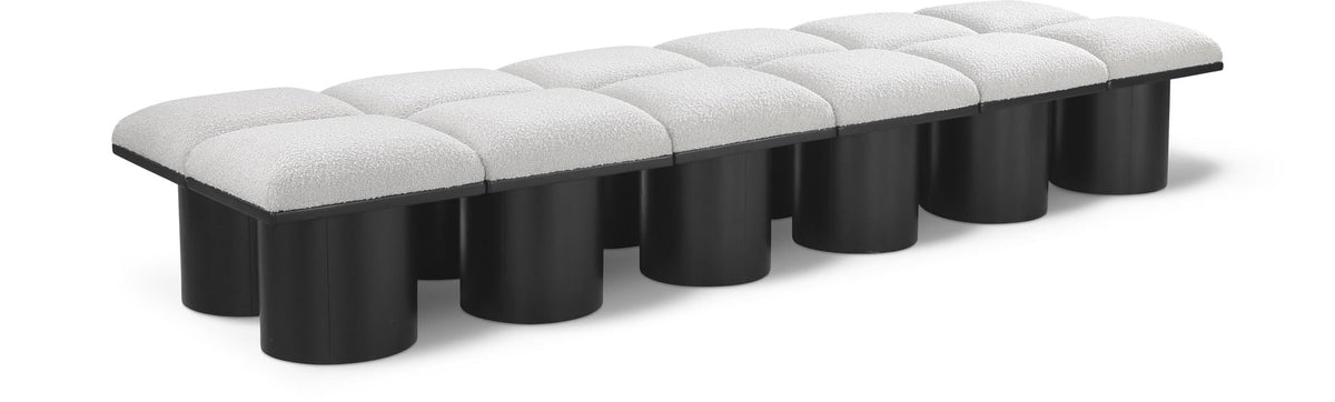 Pavilion Modular Bench 12-Piece Bench, 108"W x 31"D — Cream / Black Base