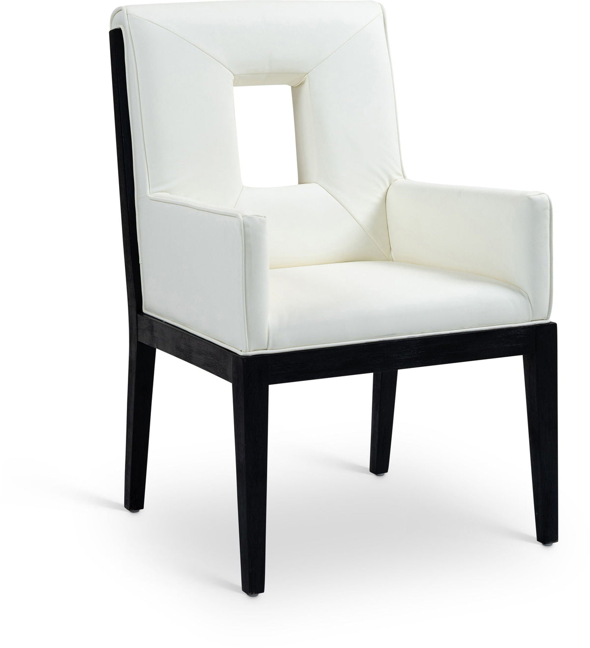 Gwendolyn - Faux Leather Dining Arm Chair with Black Frame