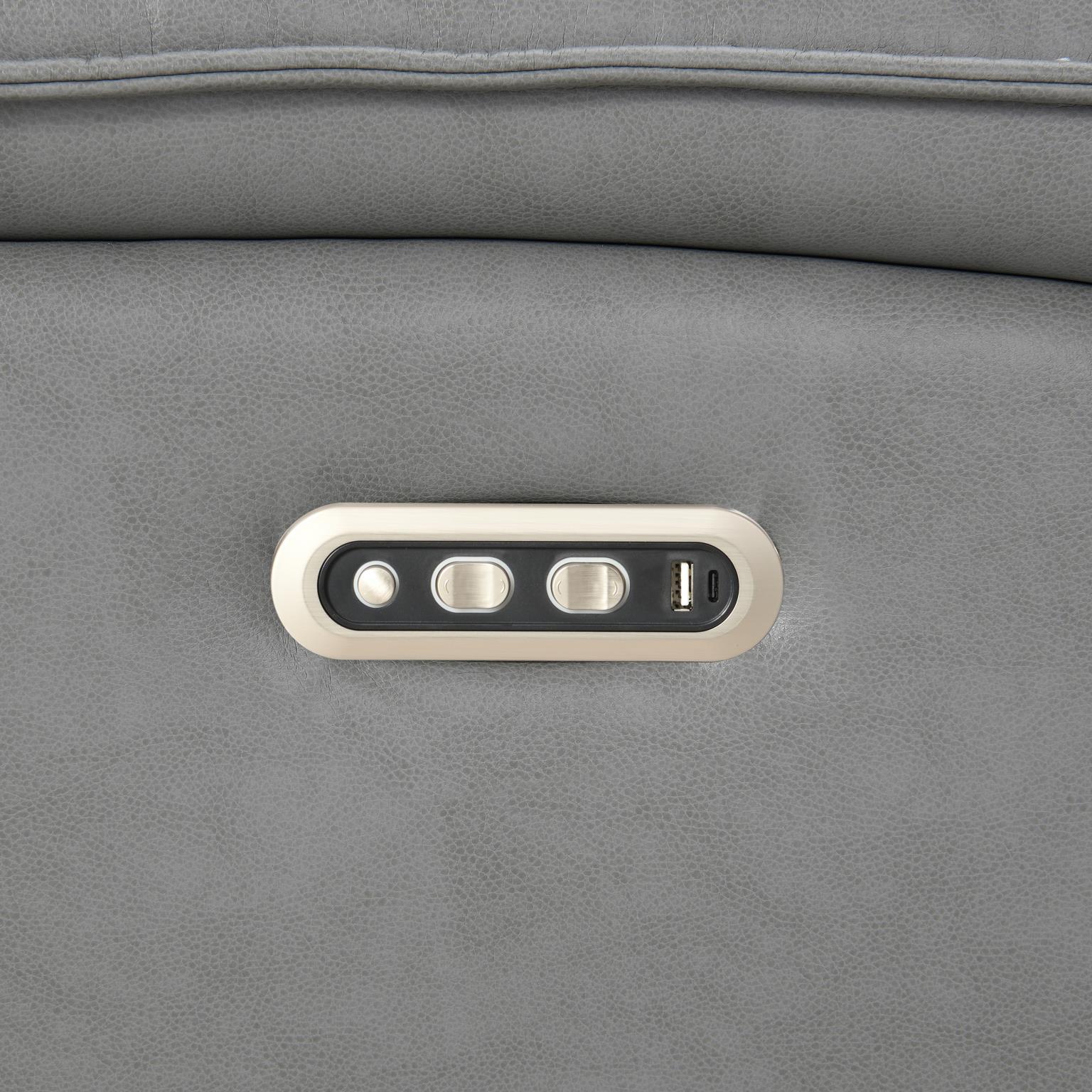 U13 - 6 Piece Gray Power Reclining Sectional With Power Headrest - Dark Gray