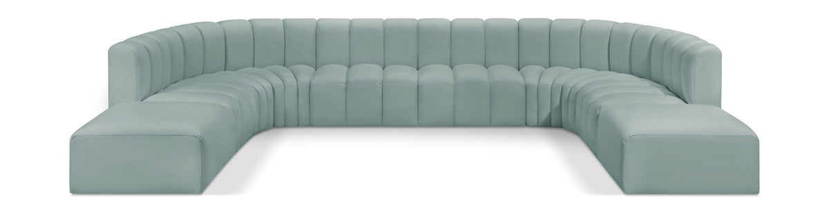 Arc Faux Leather Modular Sectional — 10-Piece Sectional — Mint