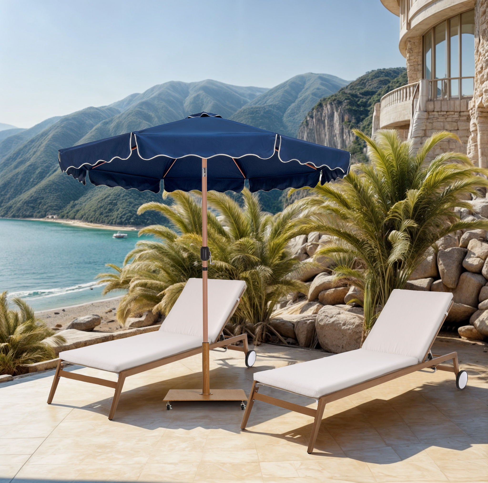 Amalfi - Patio Umbrella - Light Brown Pole