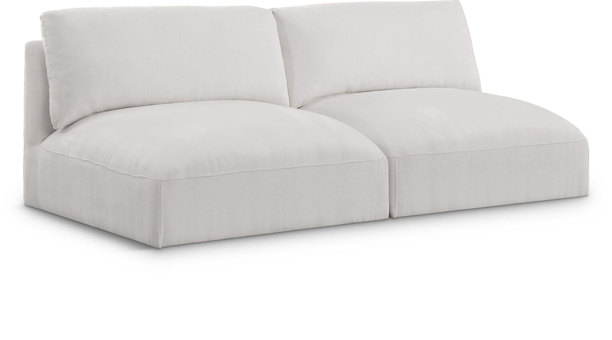Ease Modular Sectional — 2-Piece Armless Sofa — Cream