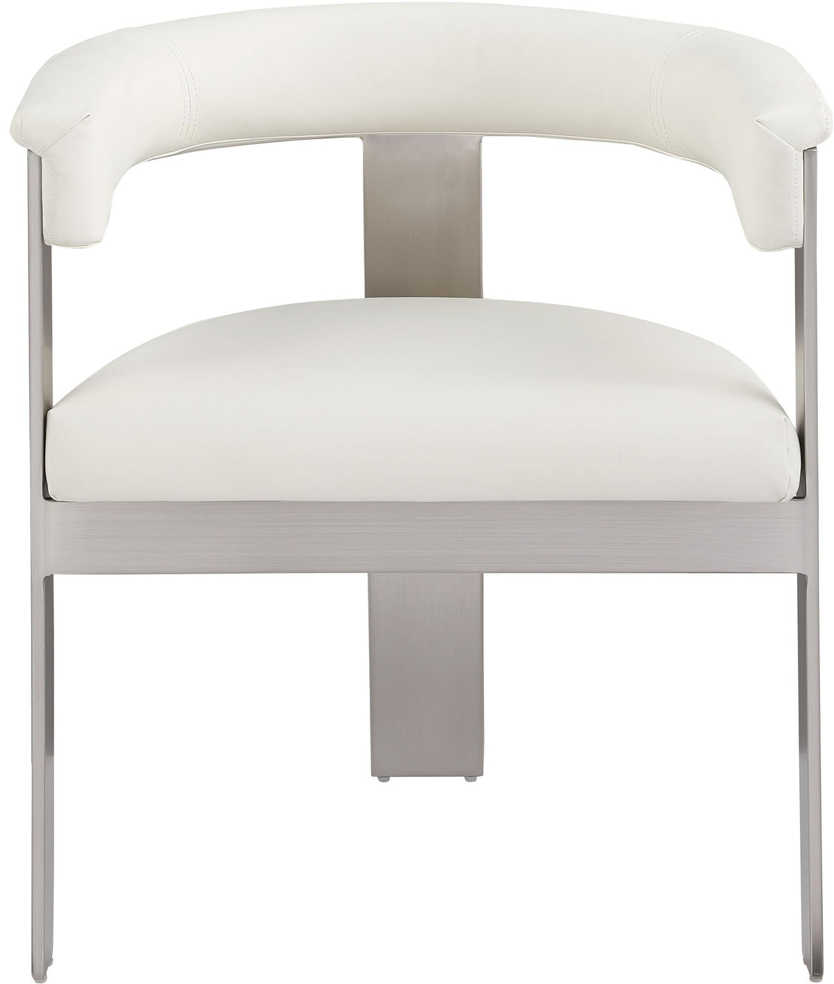 Romeo - Faux Leather Dining Chair (Set of 2) with Silver Base
