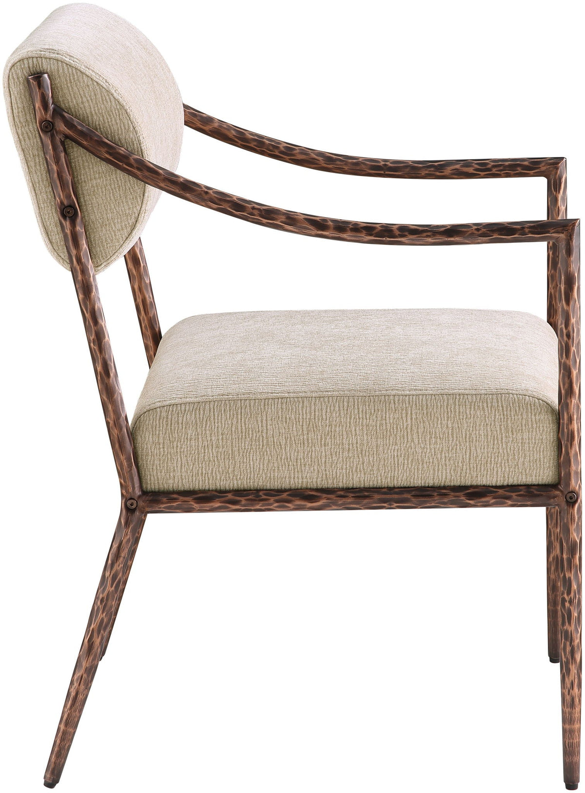 Bastille Chenille Dining Arm Chair Set of 2 with Bronze Frame