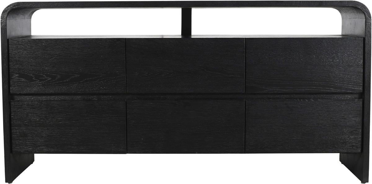 Cresthill Curved Oak Dresser — Black or Natural