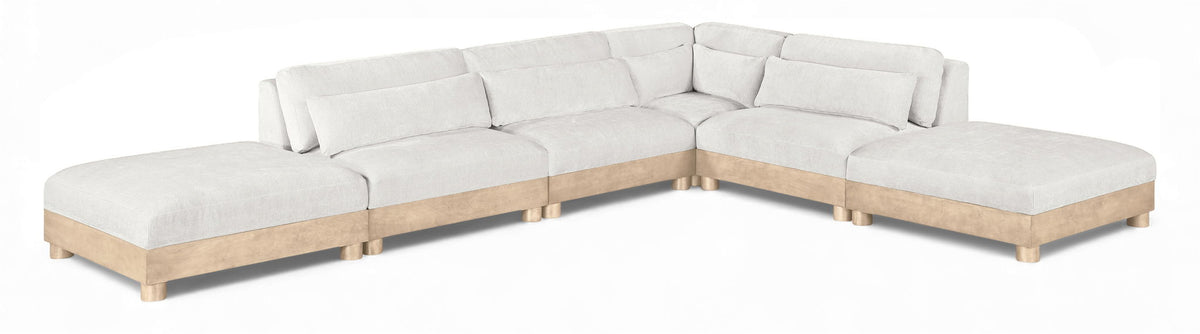 Turin Chenille Modular Sectional — 6-Piece Sectional (160" Wide) — Cream