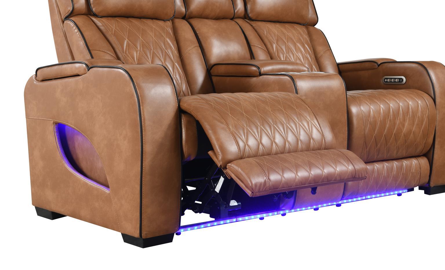 U72 Brown Power Reclining Loveseat — 75 in. wide