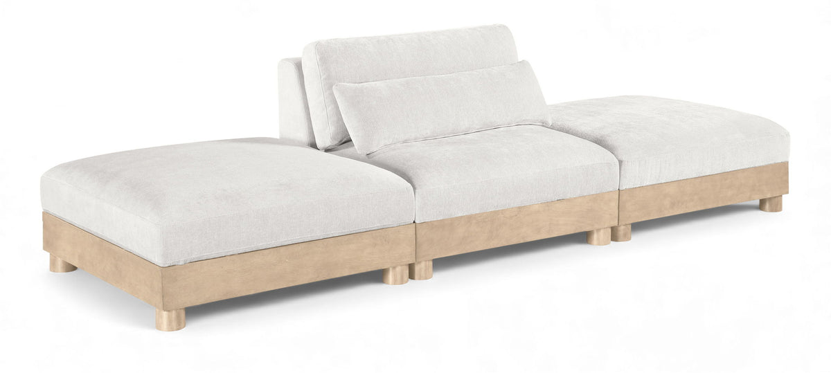 Turin Chenille Modular Sectional — 3-Piece Sofa (120" Wide) — Cream