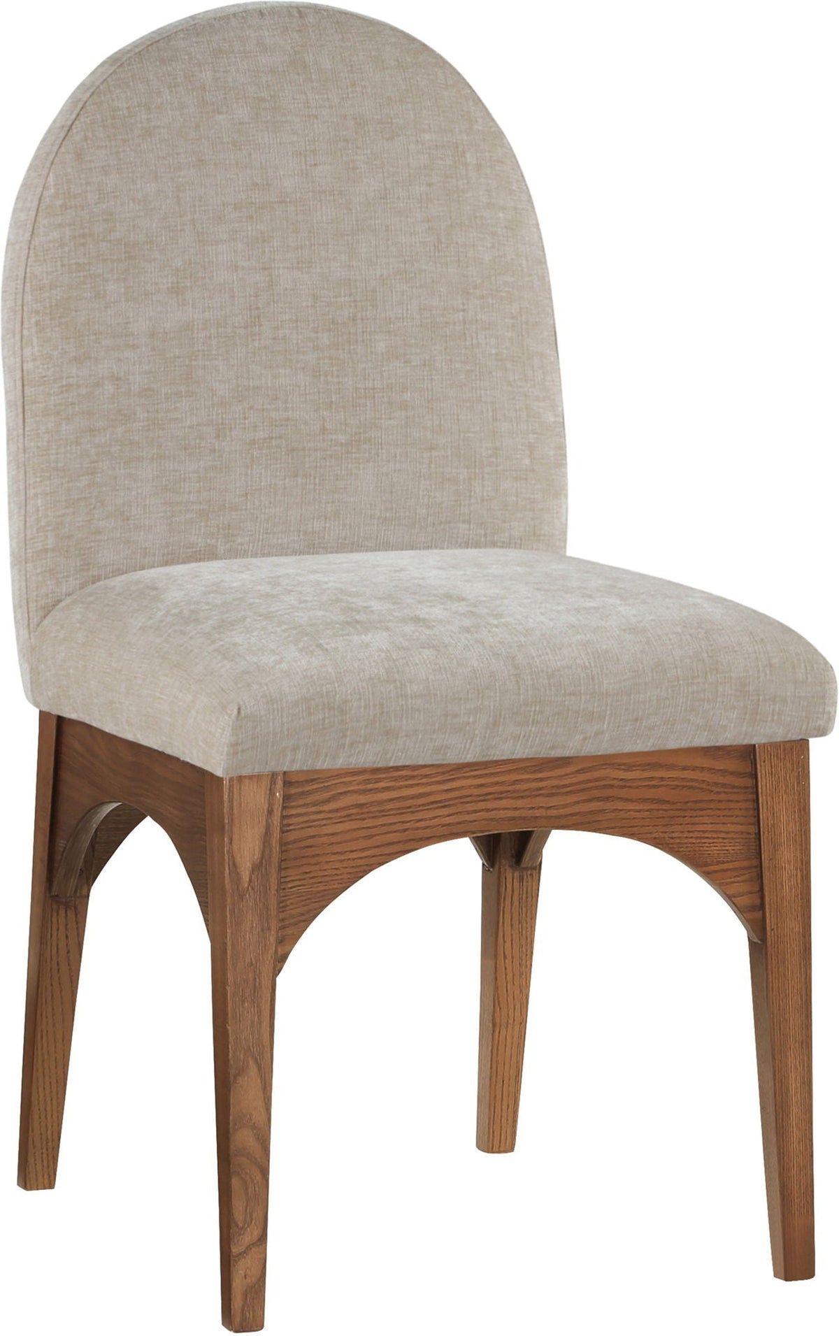 Waldorf - Chenille Dining Side Chair with Brown Legs