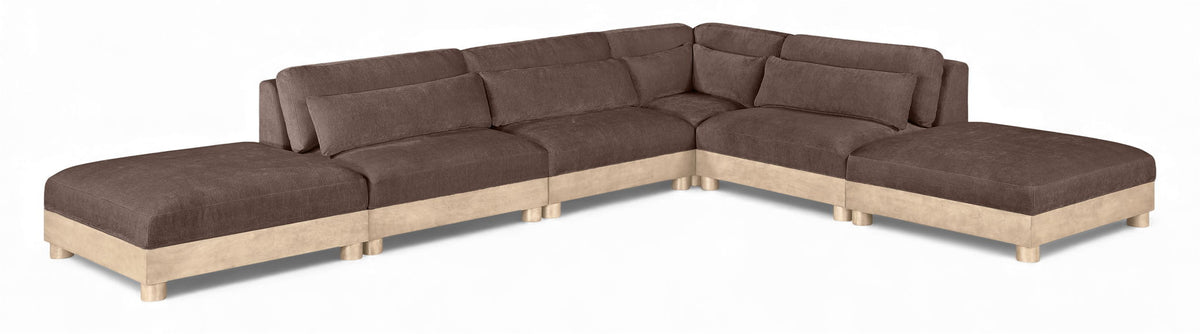 Turin Chenille Modular Sectional — 6-Piece Sectional (160" Wide) — Brown
