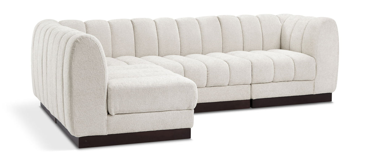 Quinn Chenille Modular Sectional — 4-Piece Sectional — Cream